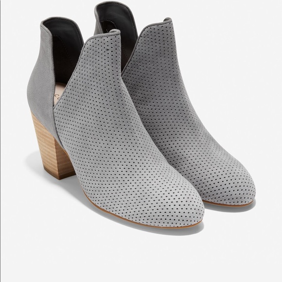 Cole Haan Shoes - Cole Haan Ferd Suede Gray Booties 2.5” Heel Sz 11